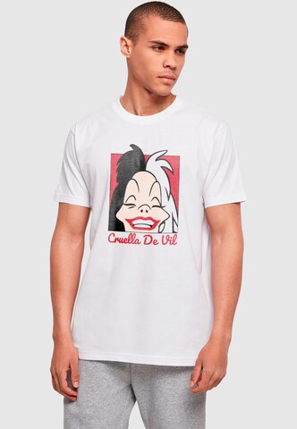 T-Shirt '101 Dalmations - Cruella De Vil Head' ABSOLUTE CULT en blanc : devant
