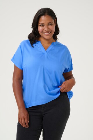 KAFFE CURVE Blouse 'Canny' in Blue: front