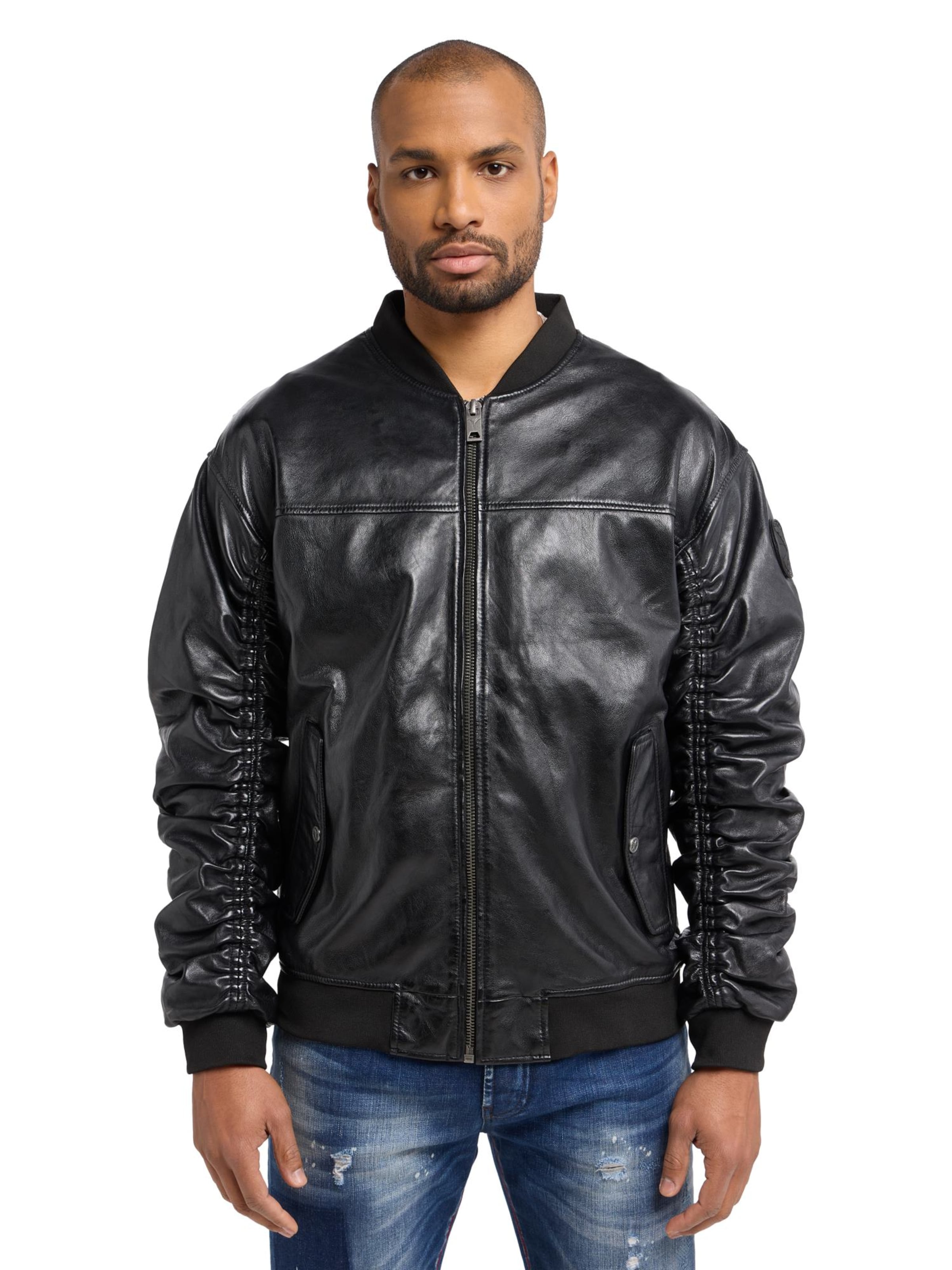 Carlo Colucci Tussenjas 'Desiato' in Zwart: voorkant