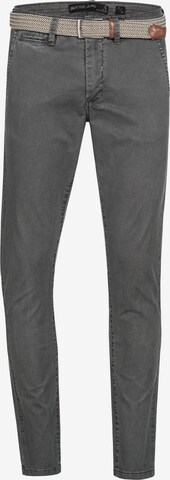 Coupe slim Pantalon chino INDICODE JEANS en gris : devant