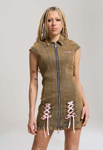 Ed Hardy Kleid in Beige: Vorderseite