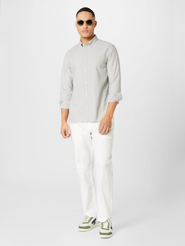 KnowledgeCotton Apparel Regular Fit Hemd (GOTS) in Grau