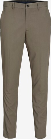 JACK & JONES Slim fit Pleated Pants 'Franco' in Brown: front