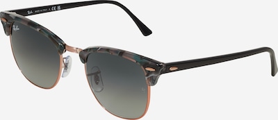 Ray-Ban Lunettes de soleil 'Clubmaster' en brun foncé / anthracite / émeraude, Vue avec produit