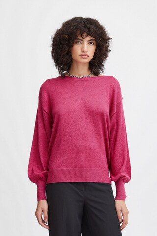 ICHI Pullover in Pink: Vorderseite