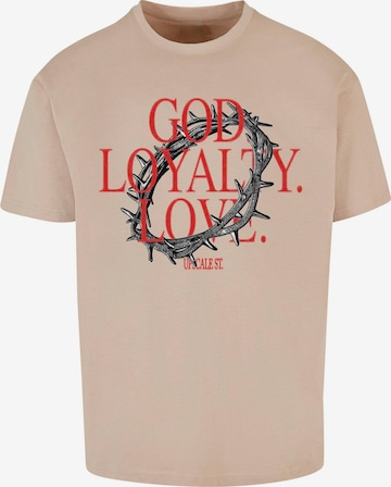 MT Upscale Shirt 'God Loyalty Love' in Beige: voorkant