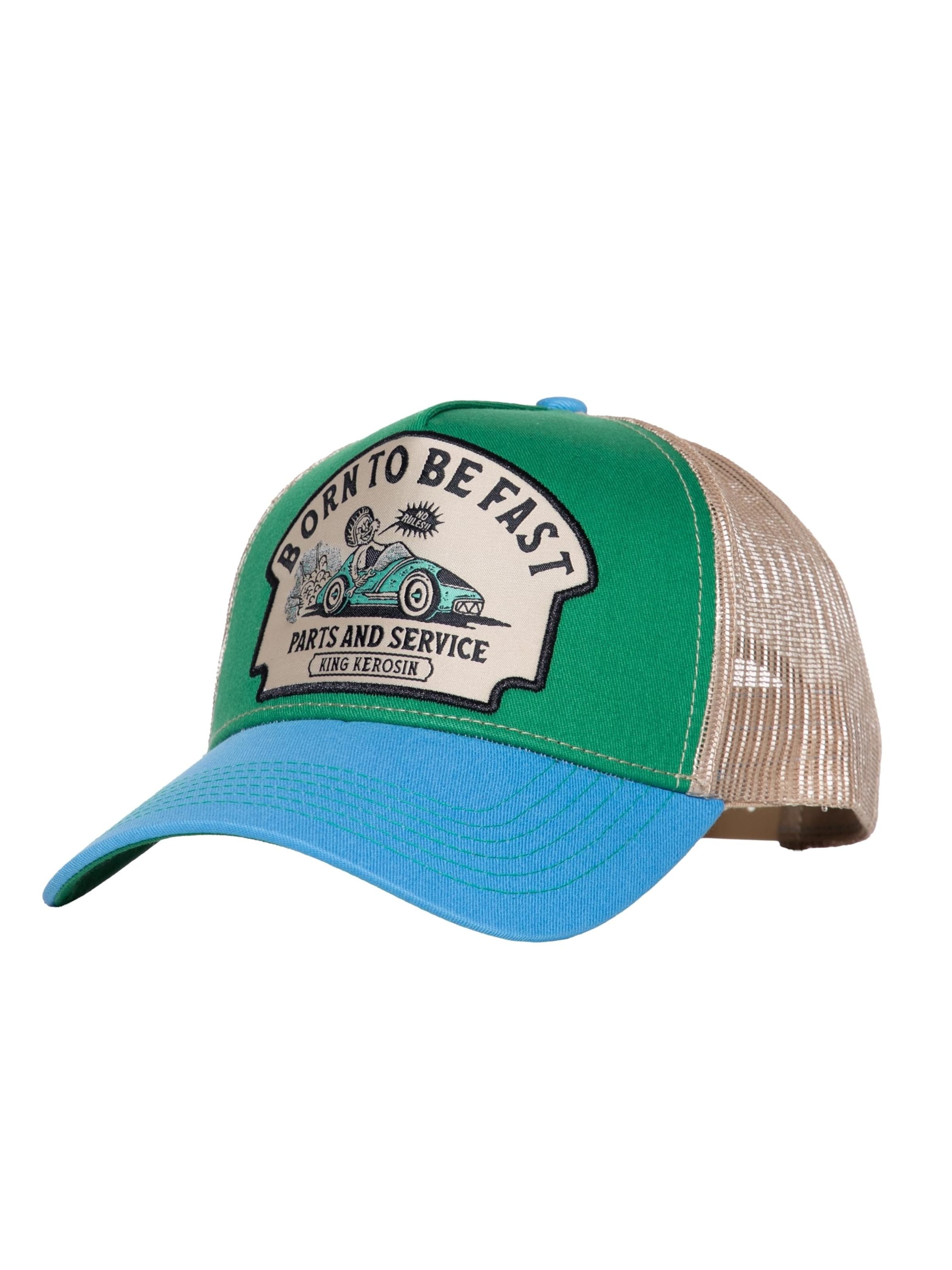 King Kerosin Cap 'Born to be fast' in Green: front
