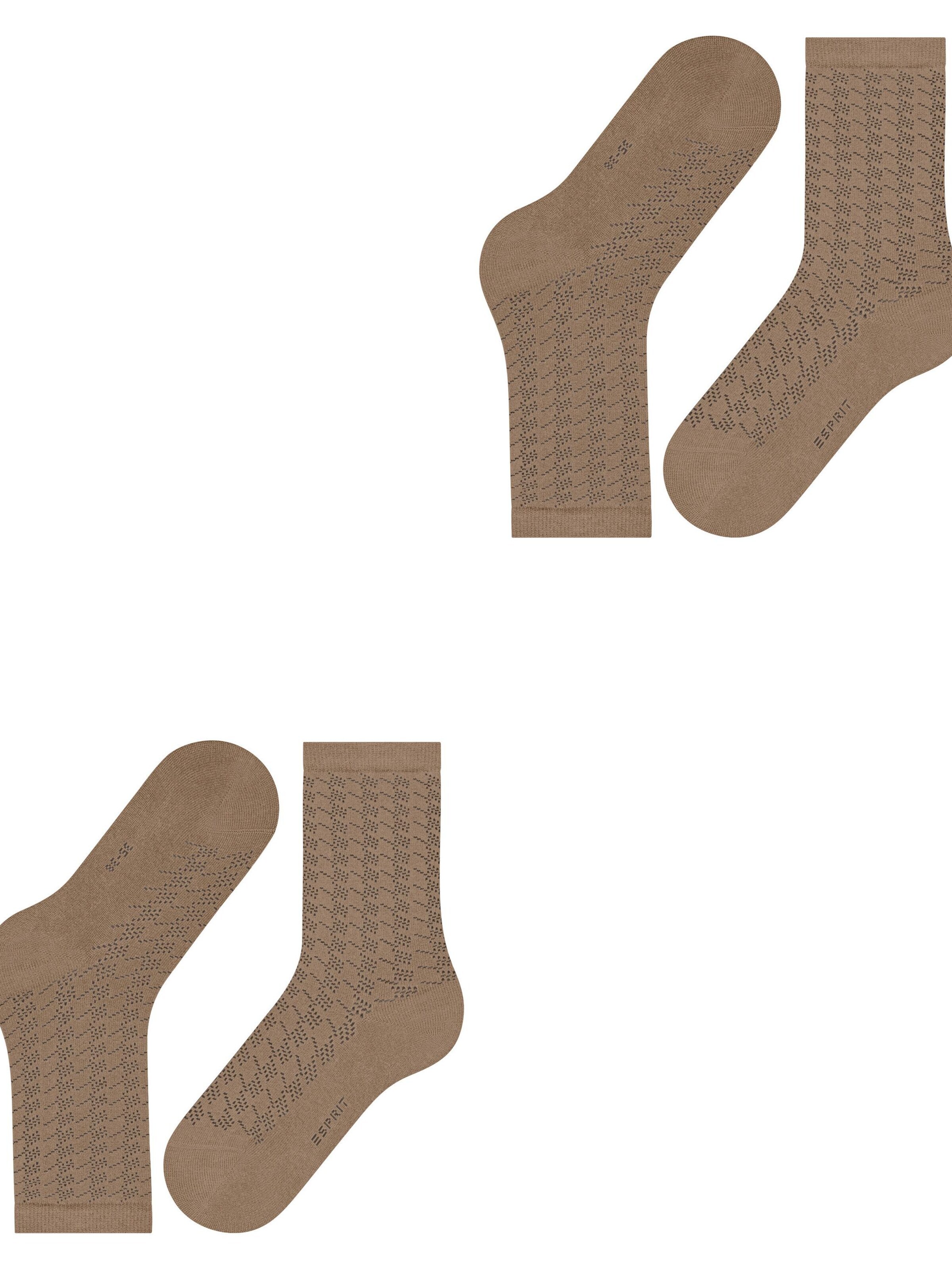 ESPRIT Socks 'Pepita Pattern 2-Pack' in Beige