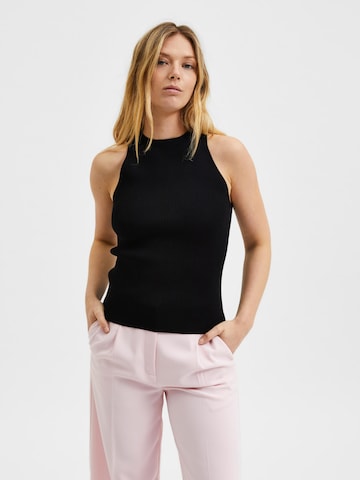 SELECTED FEMME Gebreide top 'Solina' in Zwart: voorkant