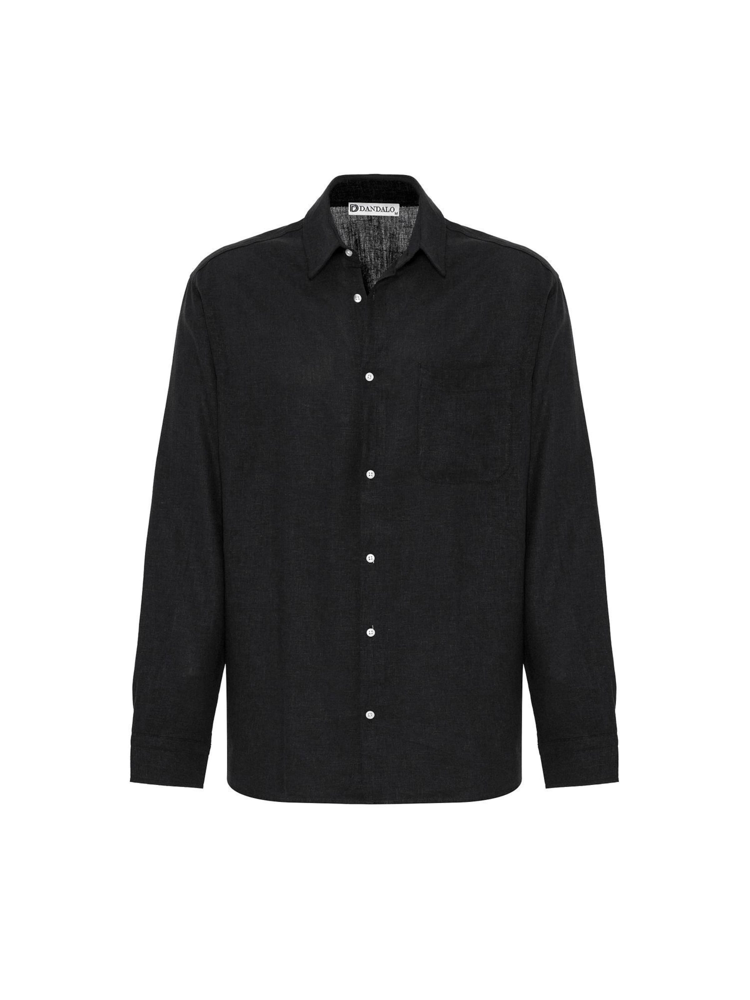 Dandalo Comfort Fit Hemd in Schwarz: Vorderseite