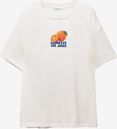 Pull&Bear Oversized tričko - tmavě modrá / oranžová / bílá, Produkt