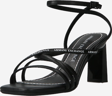 ARMANI EXCHANGE Páskové sandály – černá: přední strana
