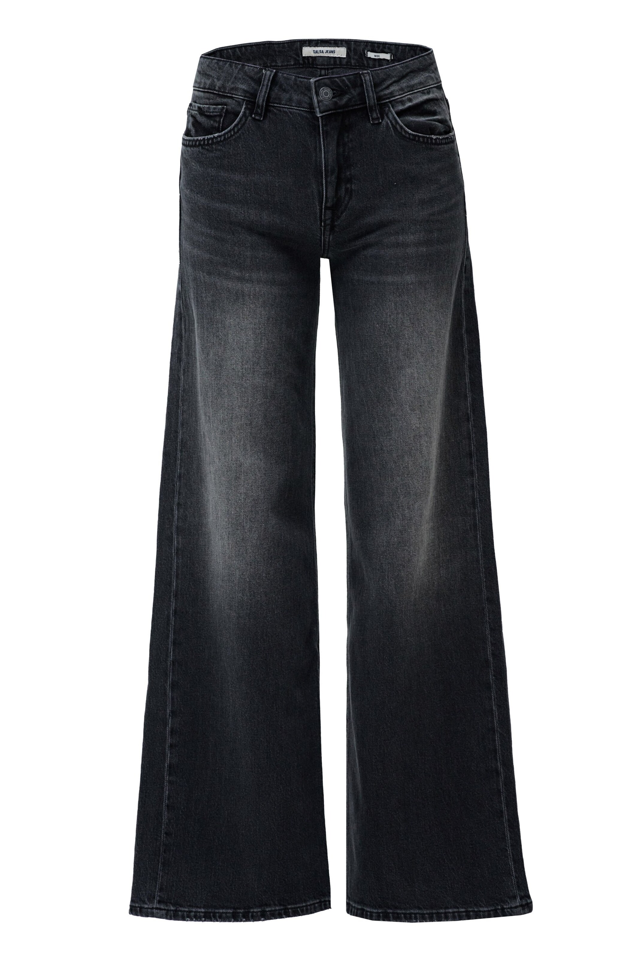Salsa Jeans Wide leg Jeans in Zwart: voorkant