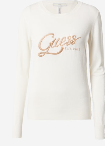 Pulover 'EDIE' de la GUESS pe alb: față