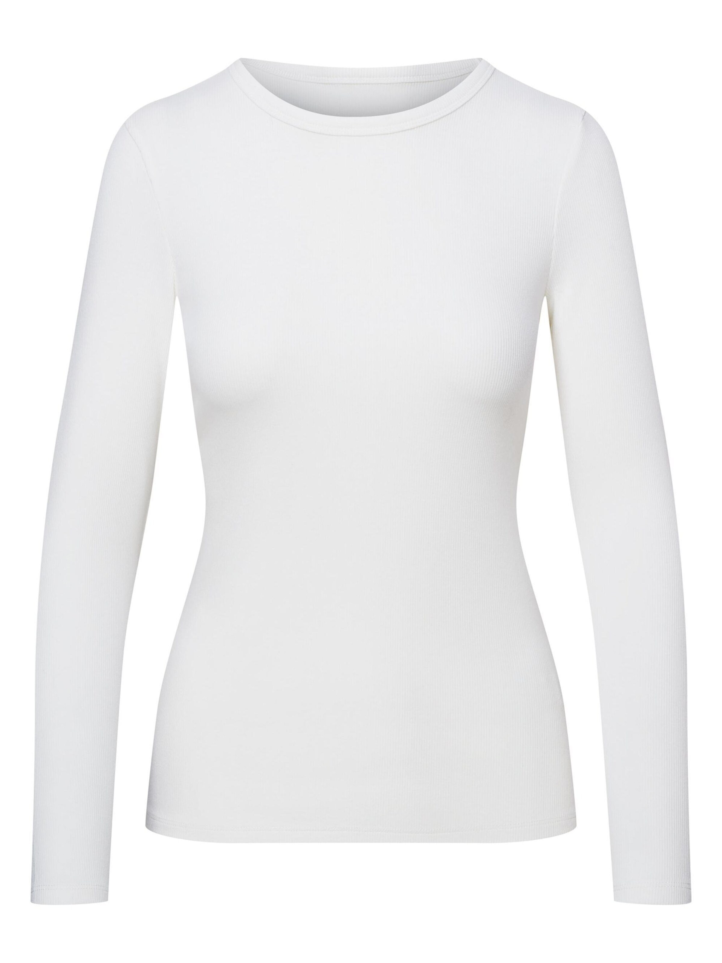 Maglietta 'Figurbetontes Ripp-Langarmshirt aus Viskosemix, Jody 2' di ESOTIQ in beige: frontale