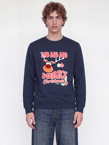 JACK & JONES Dressipluus 'JJXMAS FUN', värv sinine: eest vaates