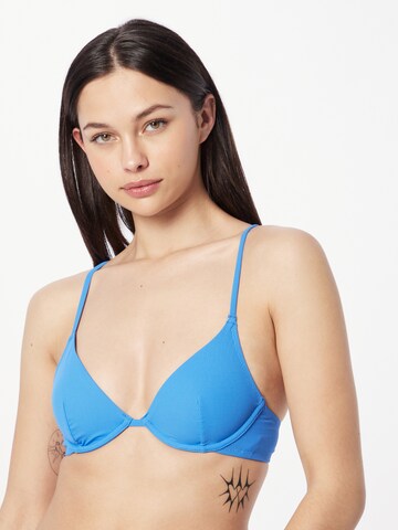 Lindex Triangle Bikini top in Blue: front