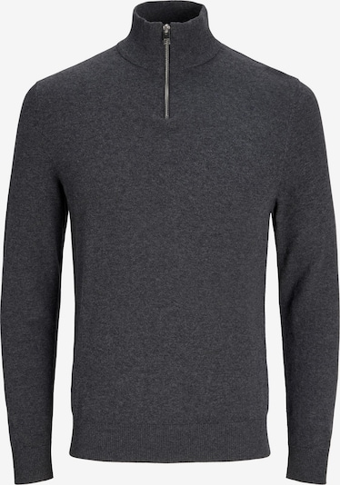 JACK & JONES Neulepaita 'JJEEMIL KNIT HALF ZIP' koossa XS värissä tummanharmaa, Tuotenäkymä