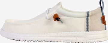 HEY DUDE Slipper 'Schnür-Mokassin „Wally Craft Linen“' in Weiß: Vorderseite