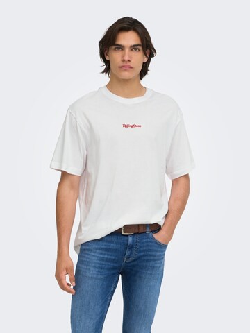 Only & Sons - Camiseta 'ONSROLLING STONE' en blanco: frente
