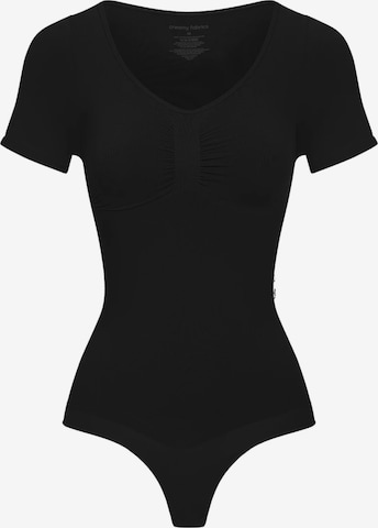 cfab (formerly creamy fabrics) Shaping bodysuit 'T-Shirt Bodysuit Sculpting Shapewear mit String' in Black: front