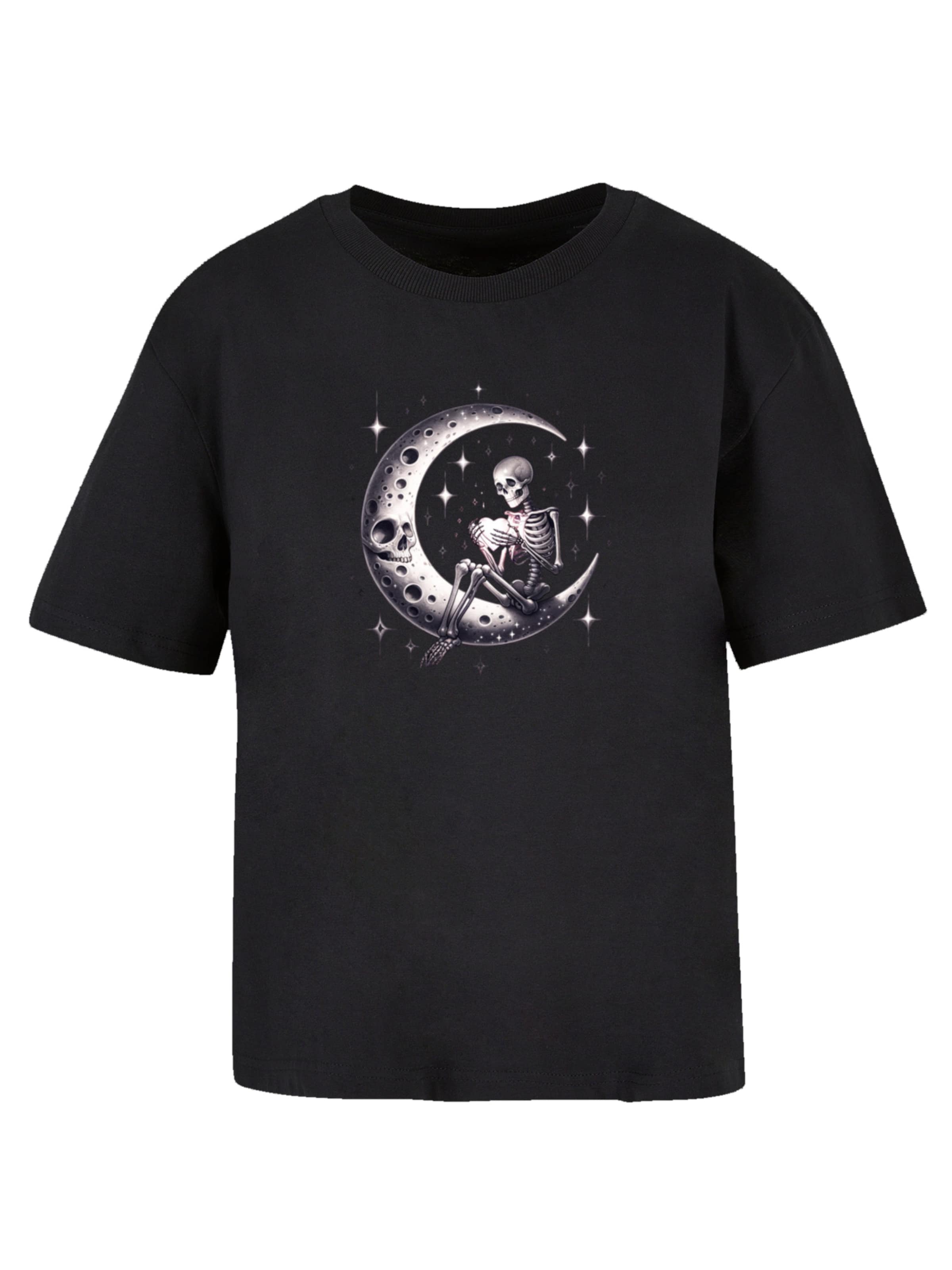 T-shirt 'Gothic Valentinstag Skelett Mond' F4NT4STIC en noir : devant