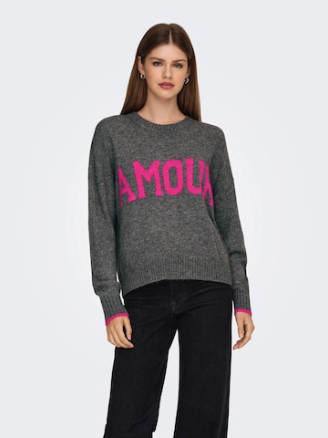 ONLY Sweter 'ONLNEW AMOUR' w kolorze szary: przód