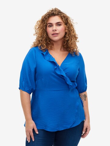 Zizzi - Blusa 'XKAM' em azul: frente