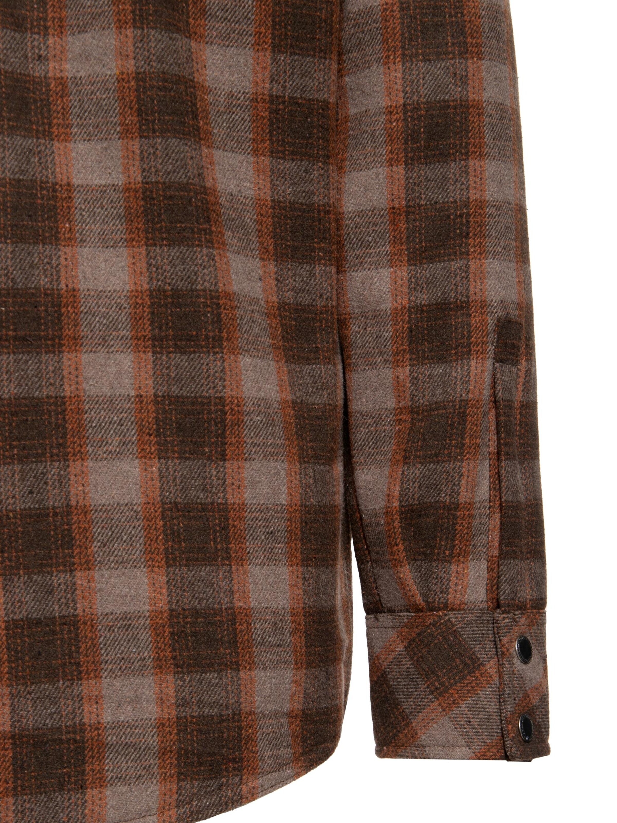 King Kerosin Regular fit Button Up Shirt in Brown