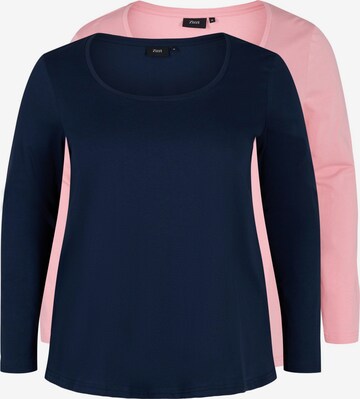 Zizzi Shirt in Blauw: voorkant