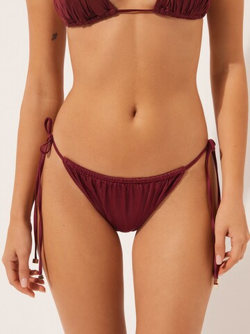 CALZEDONIA Bikini Bottoms 'Shiny Satin' in Red: front