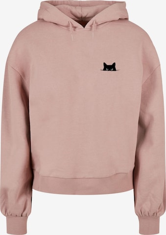Sweat-shirt 'Halloween - Cat' Merchcode en rose : devant