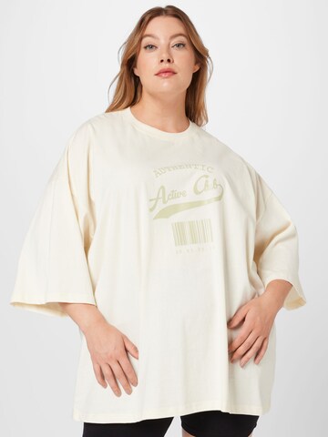 T-shirt Public Desire Curve en beige : devant