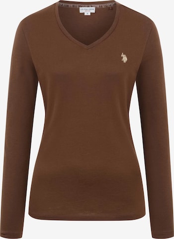 T-shirt U.S. POLO ASSN. en marron : devant