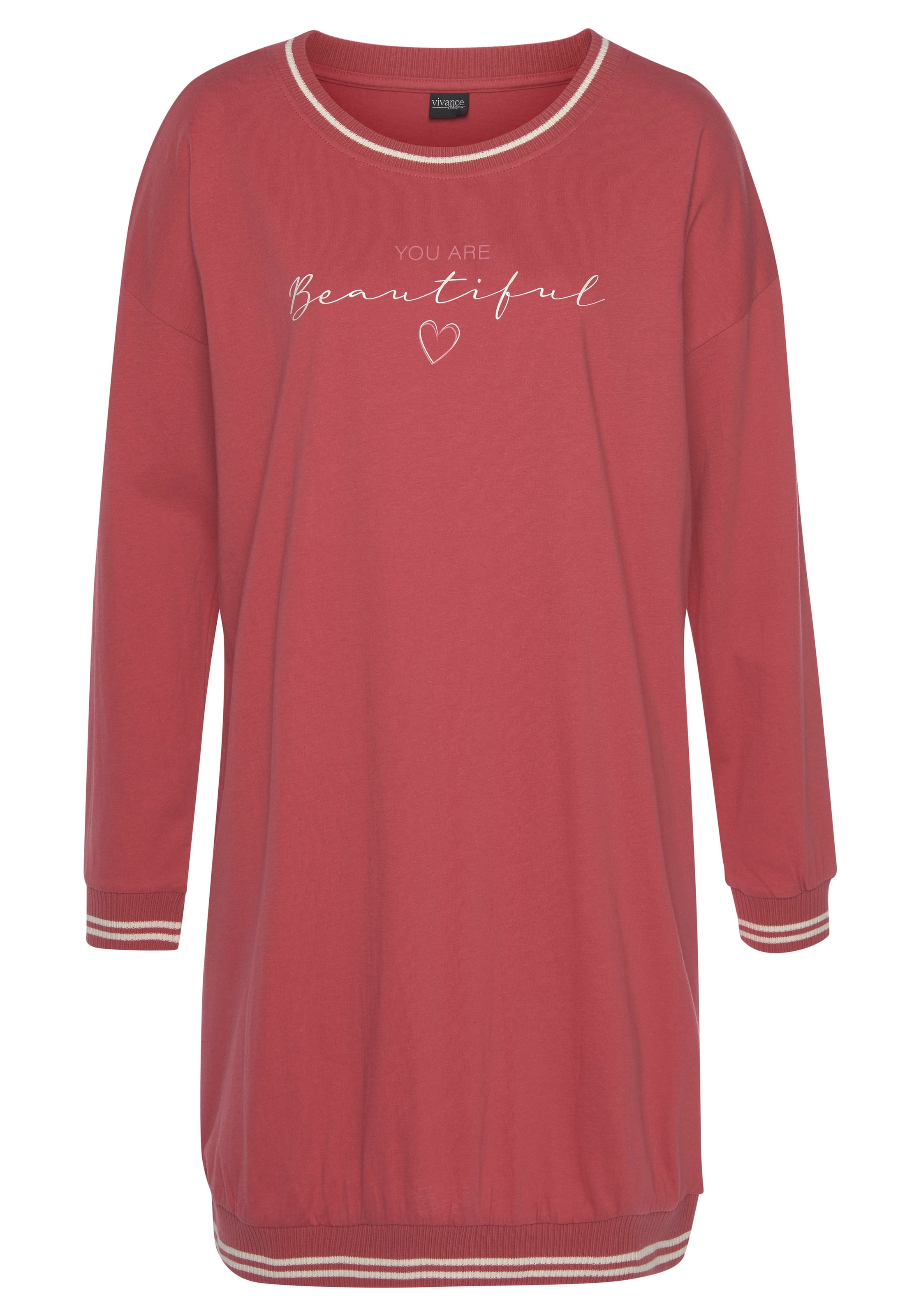 Camicia da notte di VIVANCE in rosso: frontale