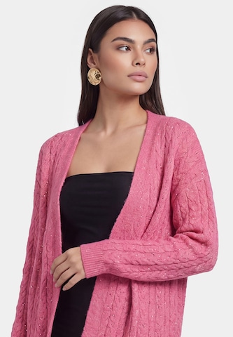 faina Gebreid vest in Roze