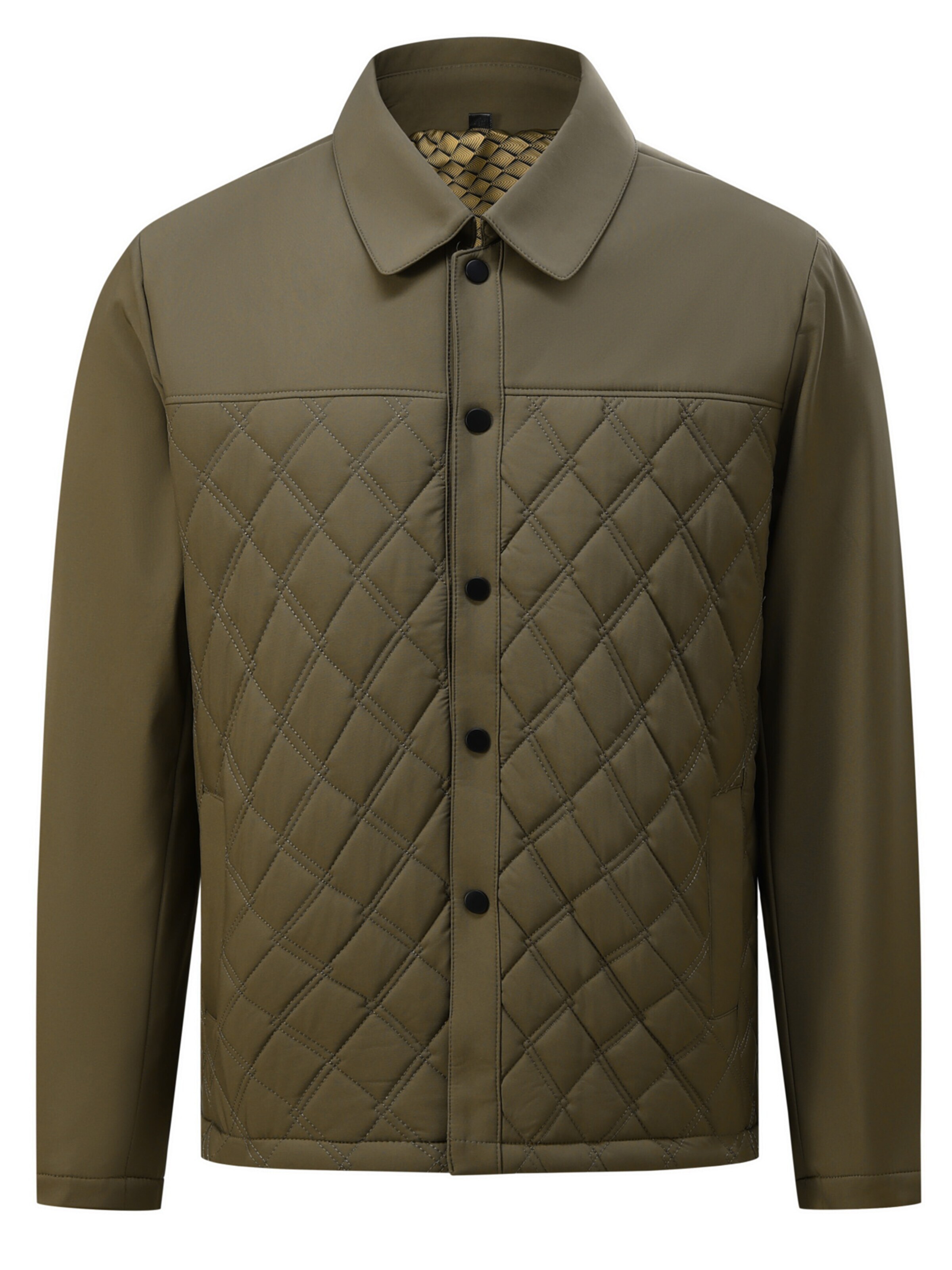 ALLTHEMEN Winter Jacket 'Rautenstich' in Green
