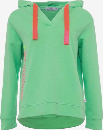 Sweat-shirt 'Smile' Zwillingsherz en vert : devant