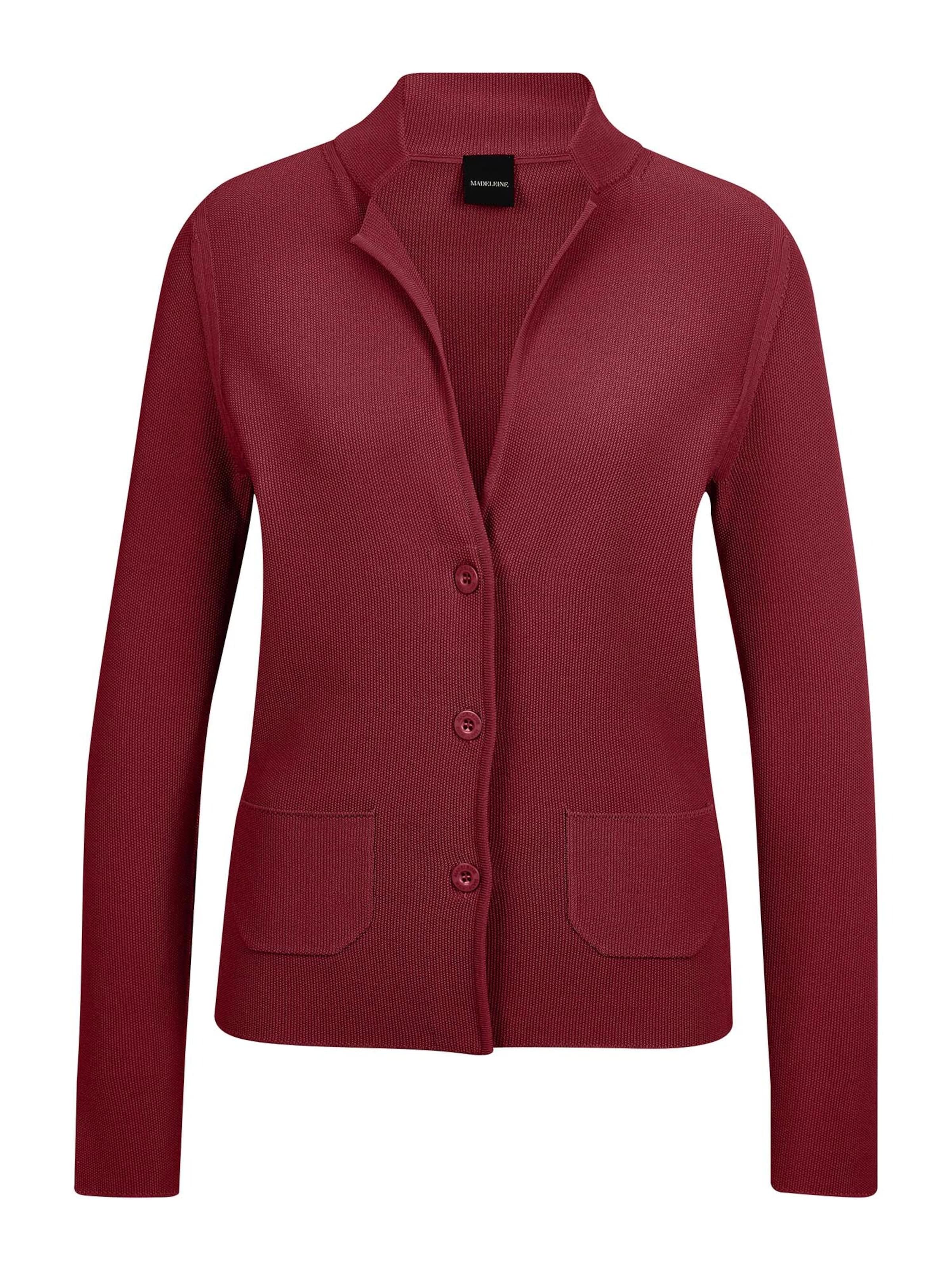 MADELEINE Gebreid vest in Rood: voorkant