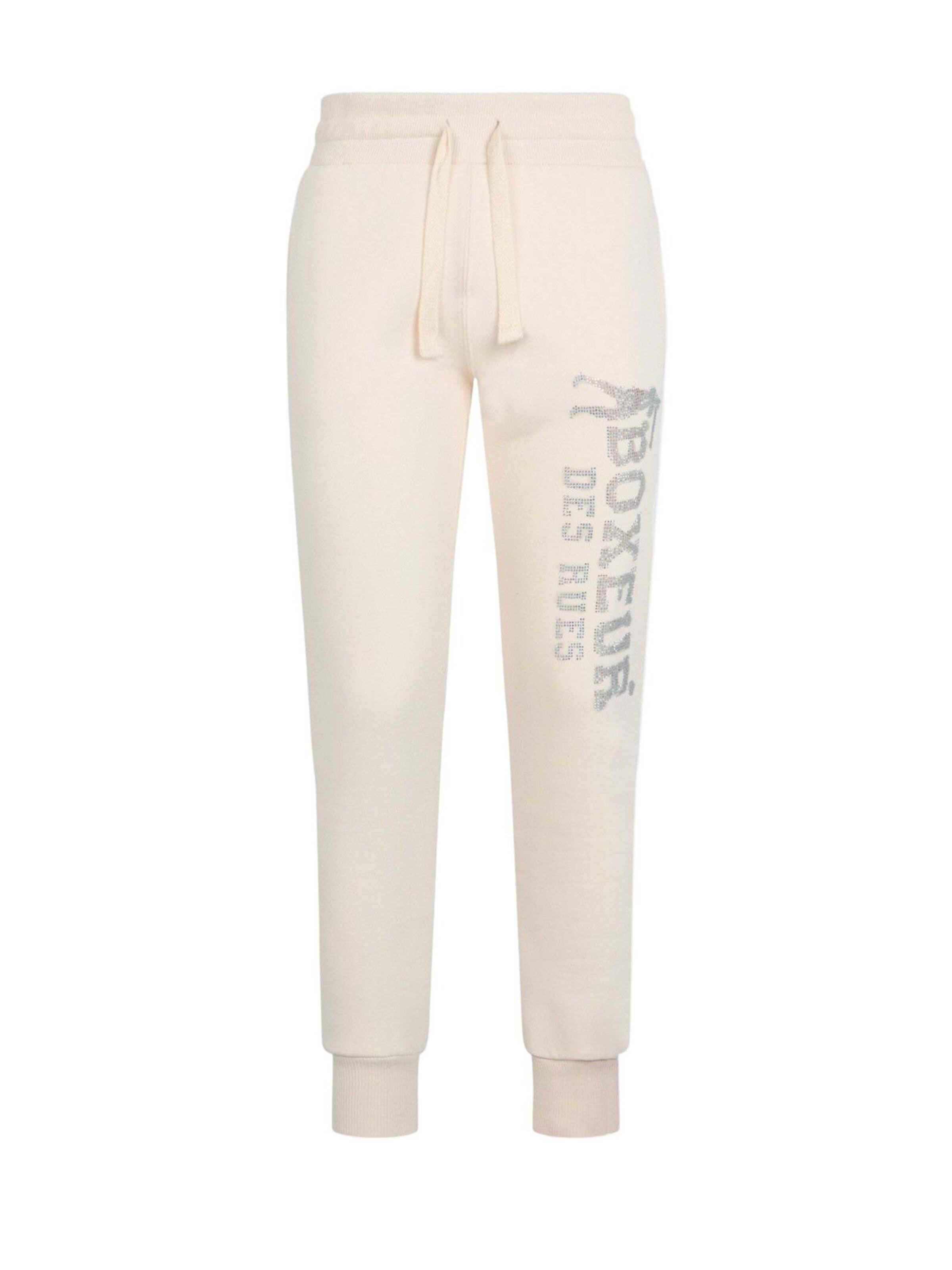 Boxeur des Rues Regular Pants 'Rhinestone Regular' in Beige: front