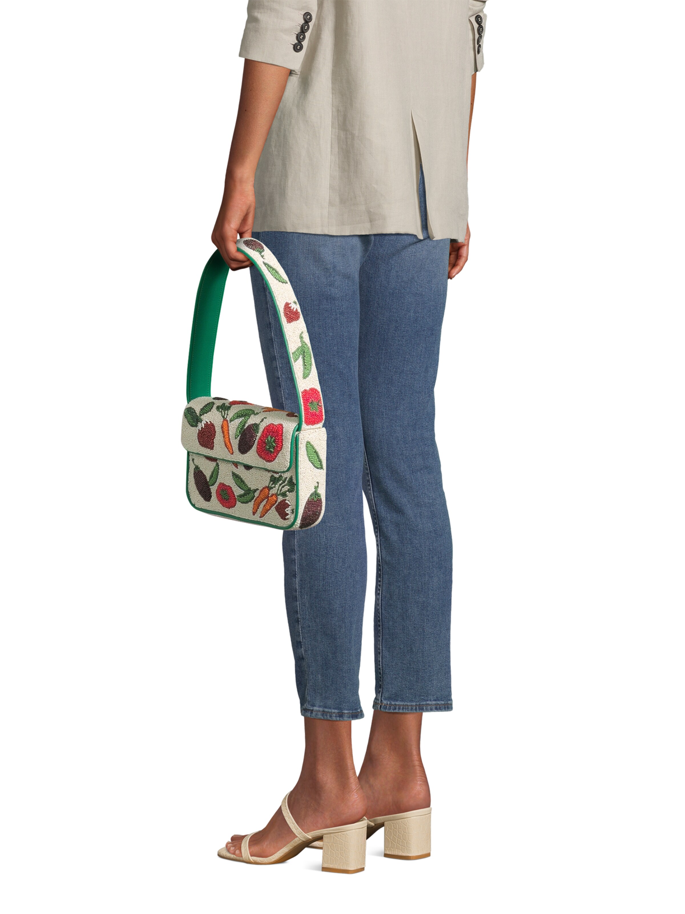 Staud Schoudertas 'TOMMY' in Beige