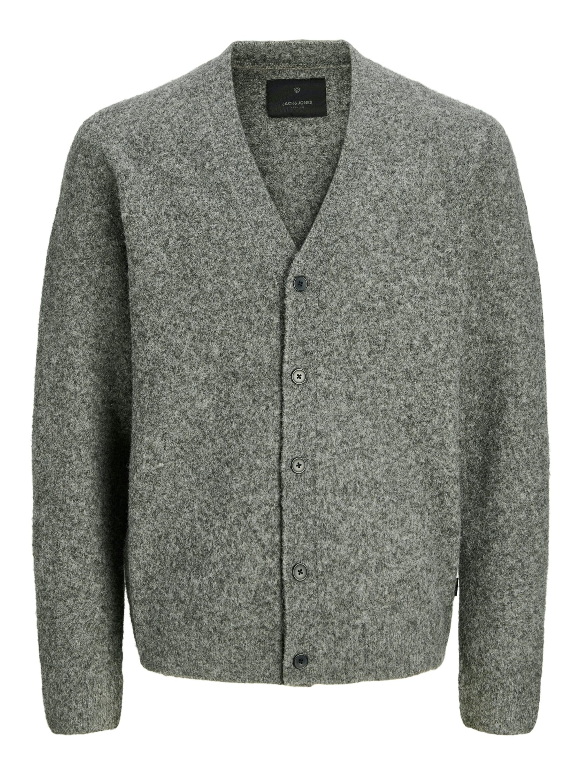 JACK & JONES Gebreid vest 'Simon' in Grijs