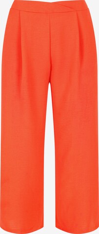 LolaLiza Loose fit Pleat-Front Pants in Orange: front