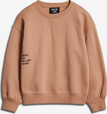 Sweat-shirt SOMETIME SOON en marron : devant