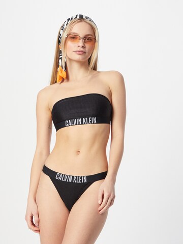 Calvin Klein Swimwear Bez ramienok Bikinový top - Čierna