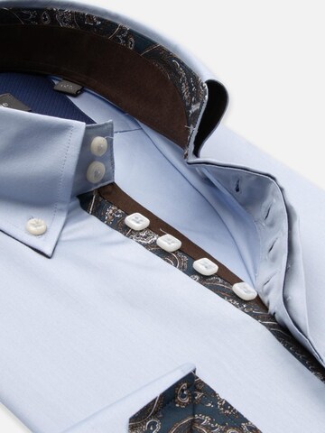 Slim fit Camicia 'Roma Iconic Satin Man Shirt Grey' di 7Camicie in blu