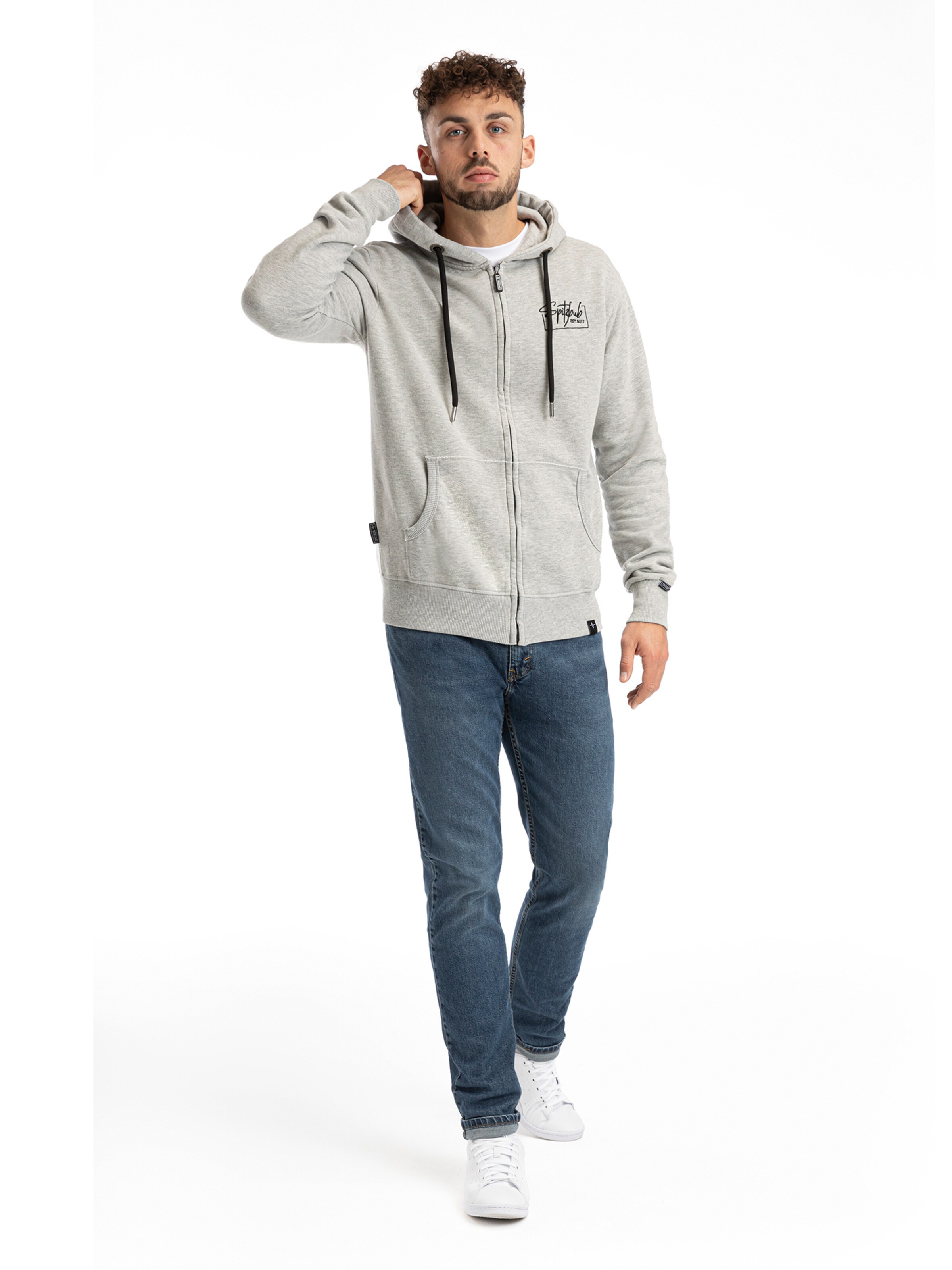 SPITZBUB Sweatjacke ' Valentin ' in Grau