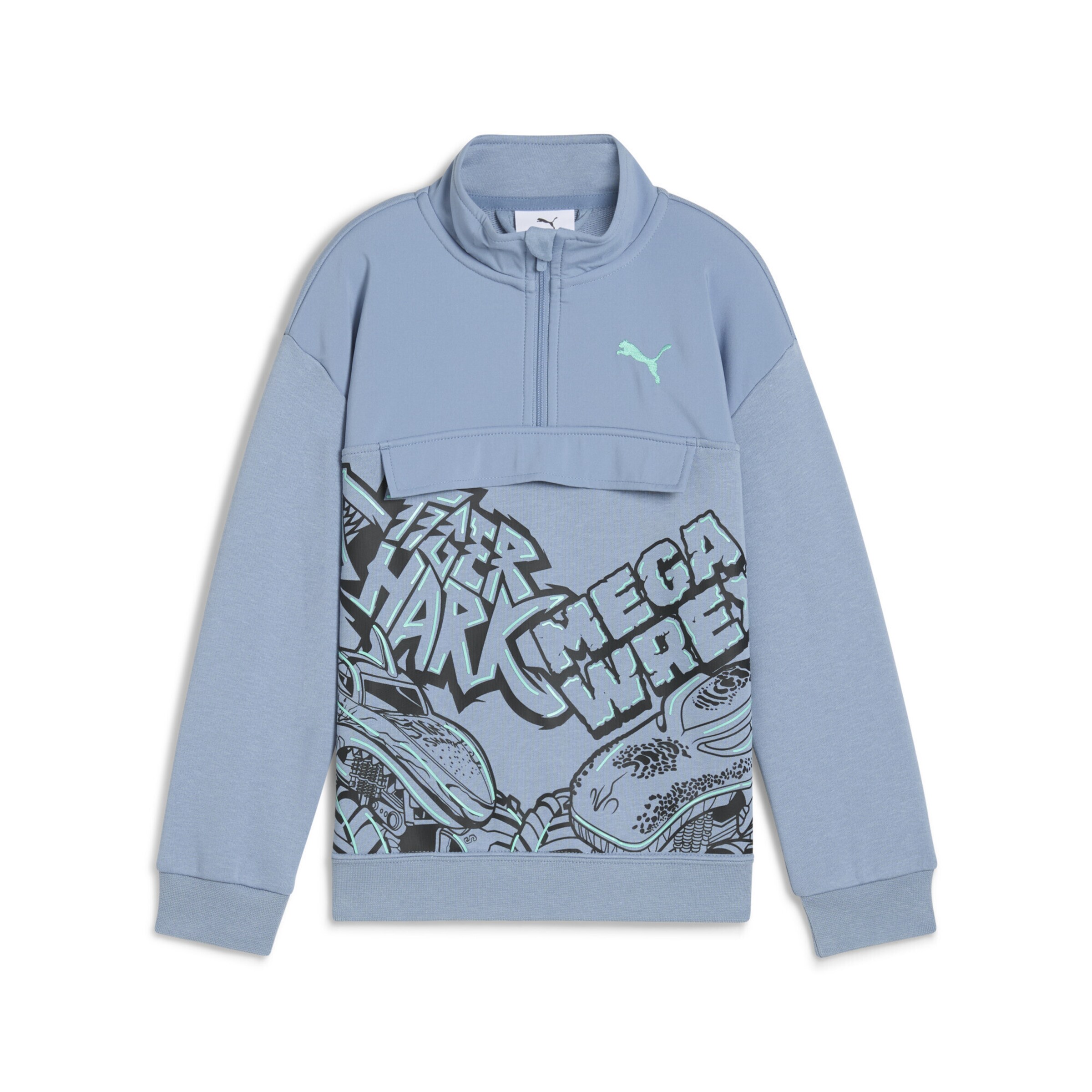 PUMA Sweatshirt 'PUMA x HOT WHEELS™ MONSTER TRUCKS' in Blau: Vorderseite