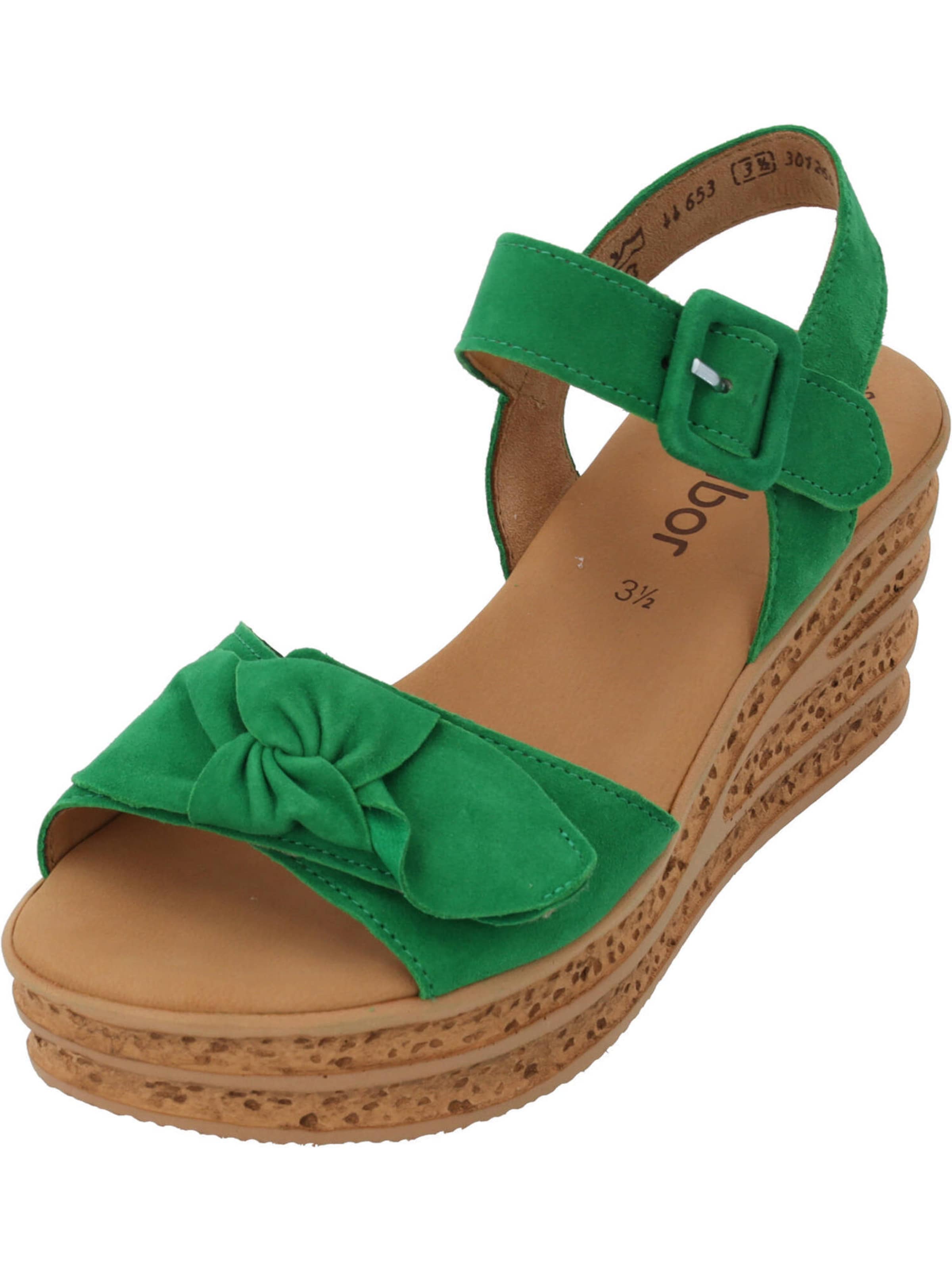 GABOR Sandale in Grün: Vorderseite