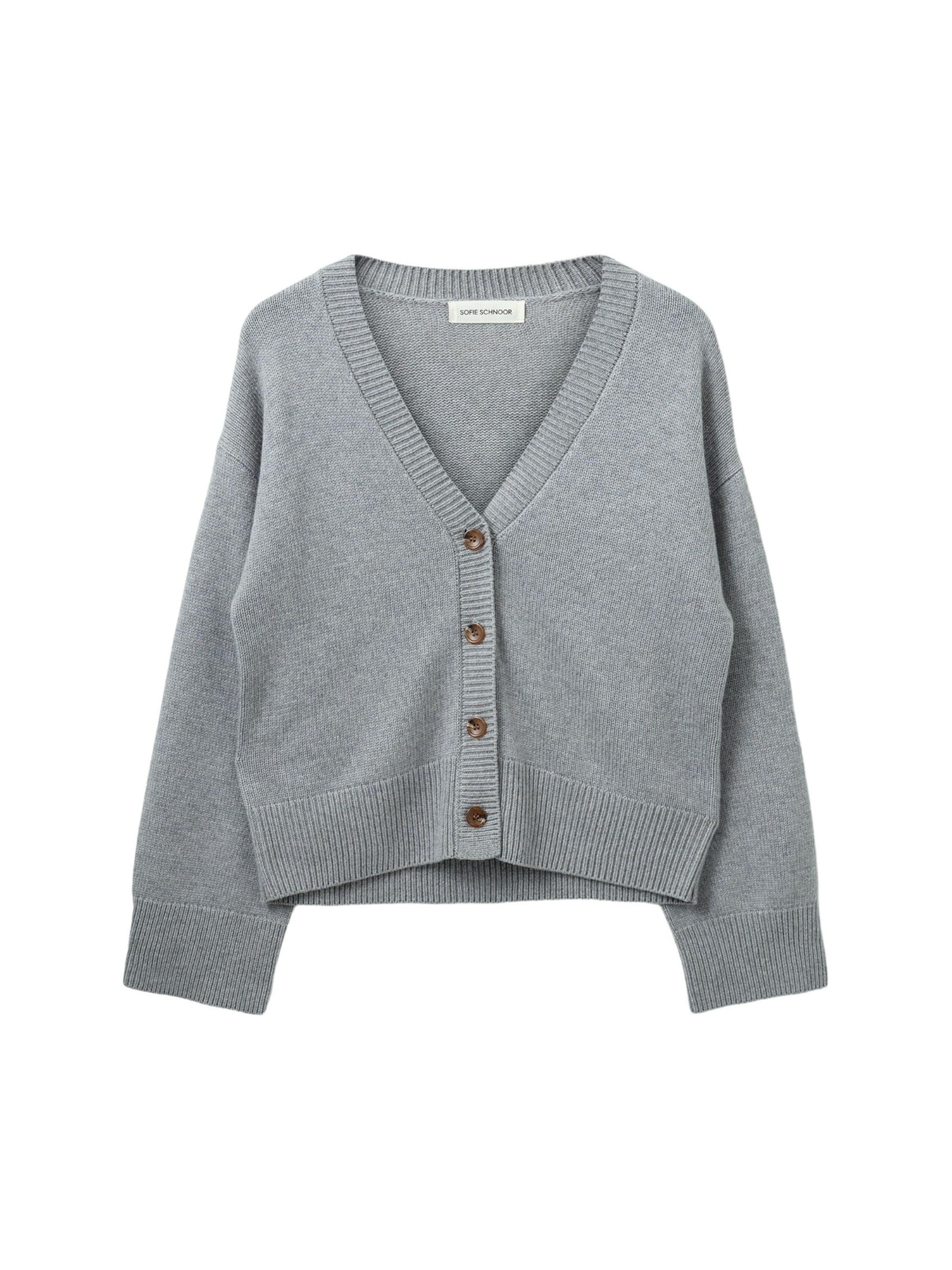 Sofie Schnoor Knit cardigan 'Kaja' in Grey: front